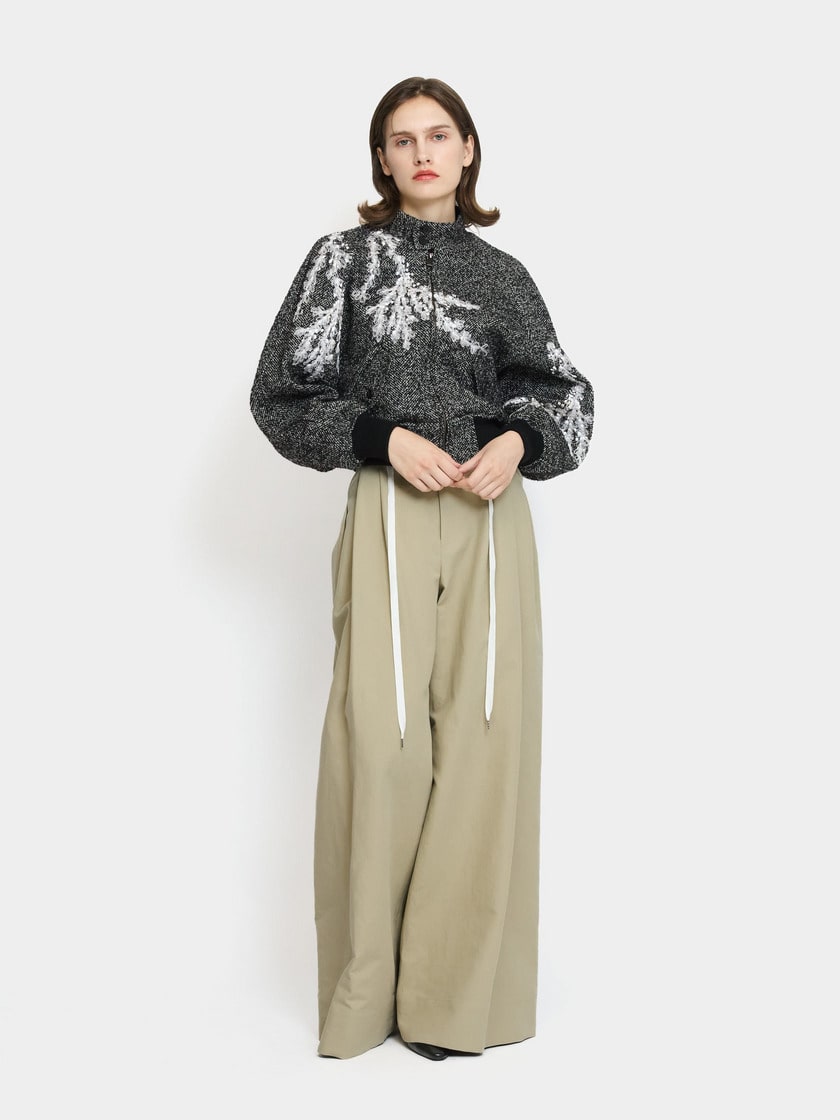 Embroidery Tweed Blouson