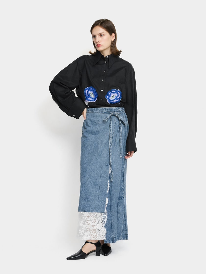 Denim KIMONO Skirt