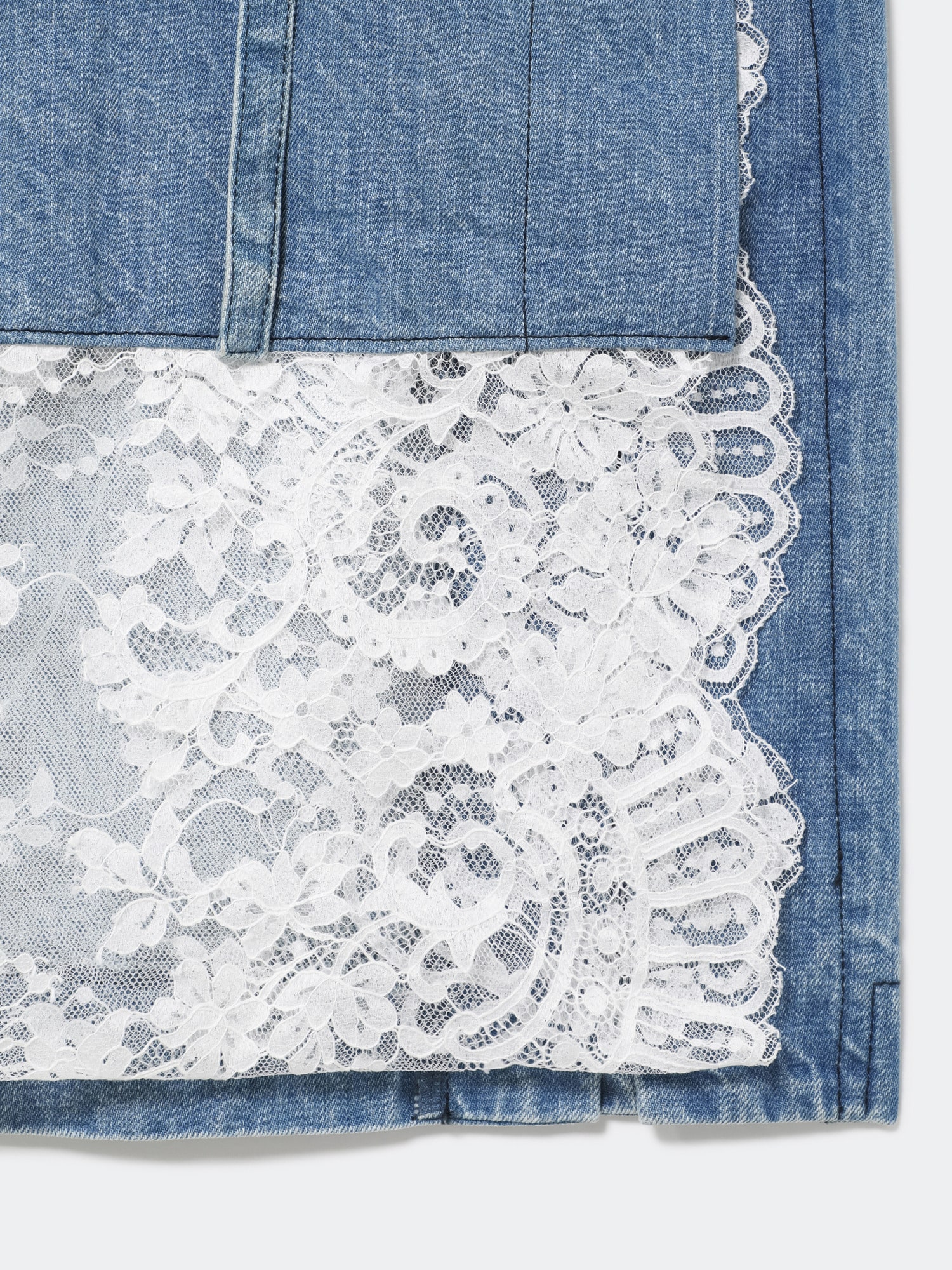 Denim KIMONO Skirt COBALT