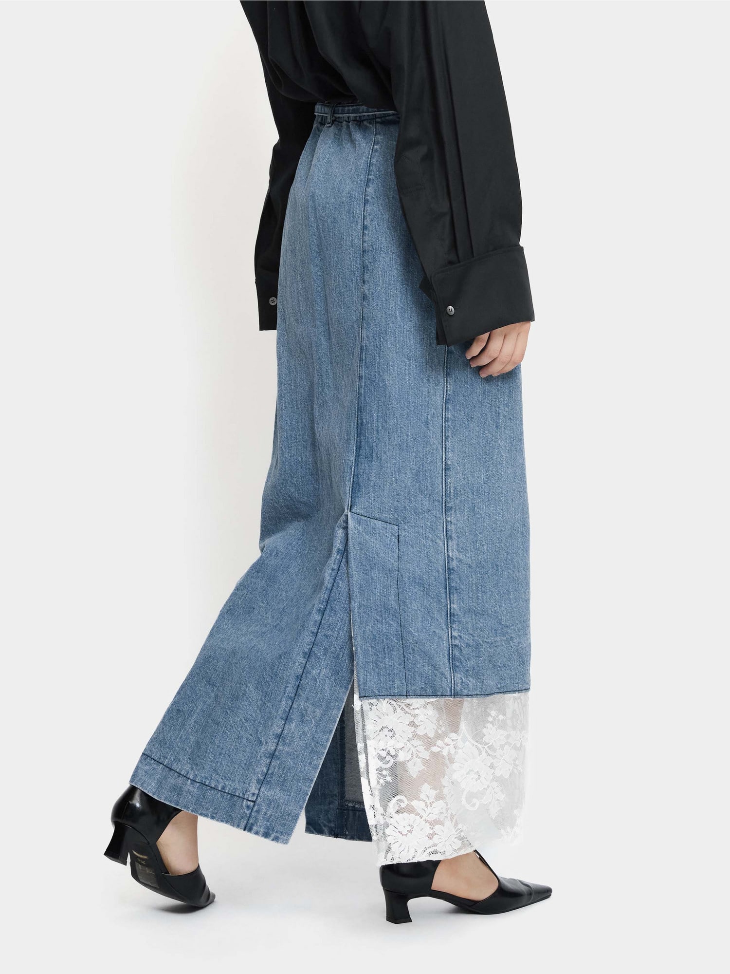 Denim KIMONO Skirt COBALT