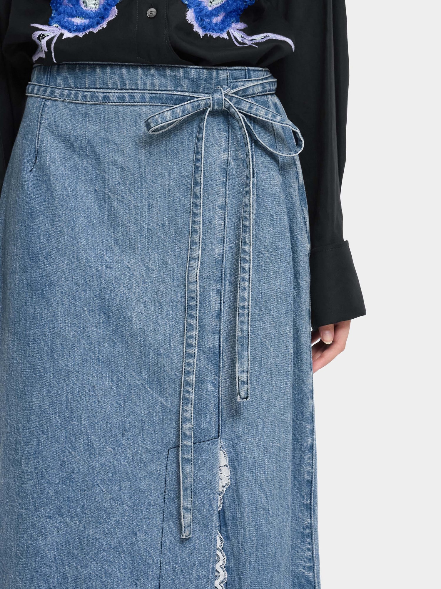Denim KIMONO Skirt COBALT