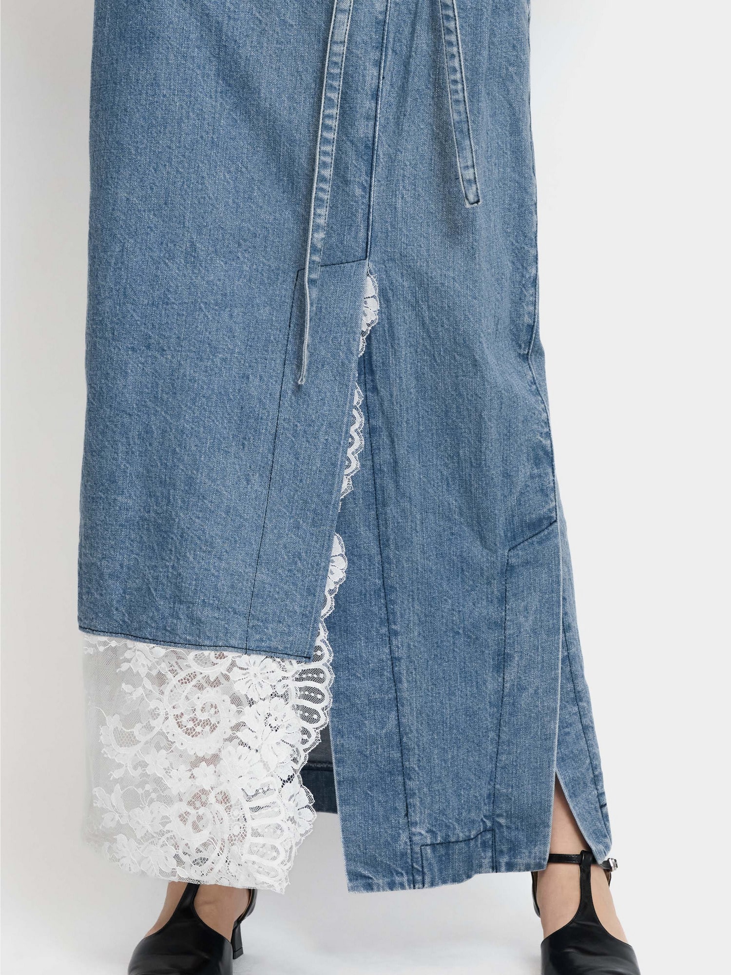 Denim KIMONO Skirt COBALT