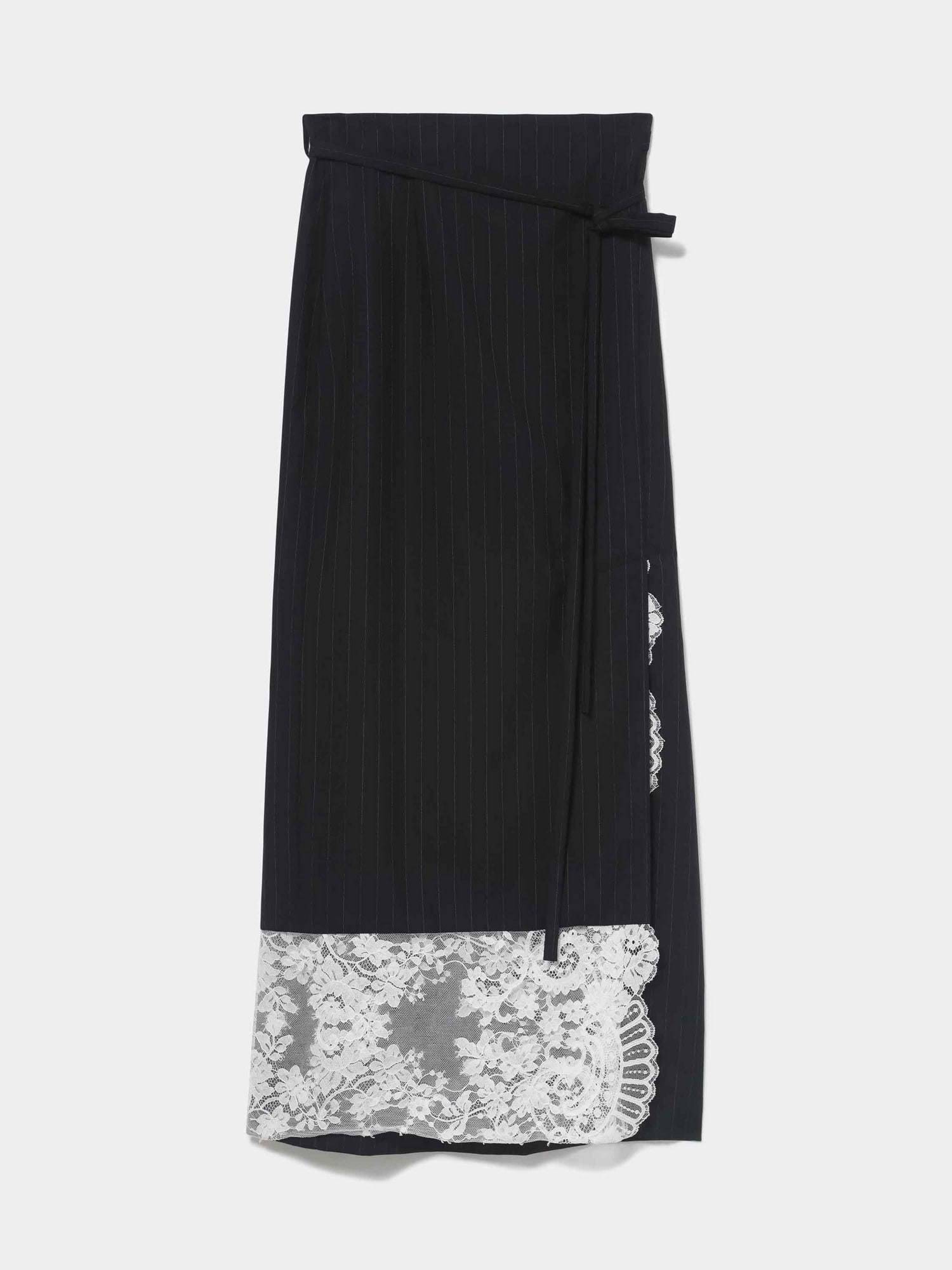 Pinstripe KIMONO Skirt NAVY