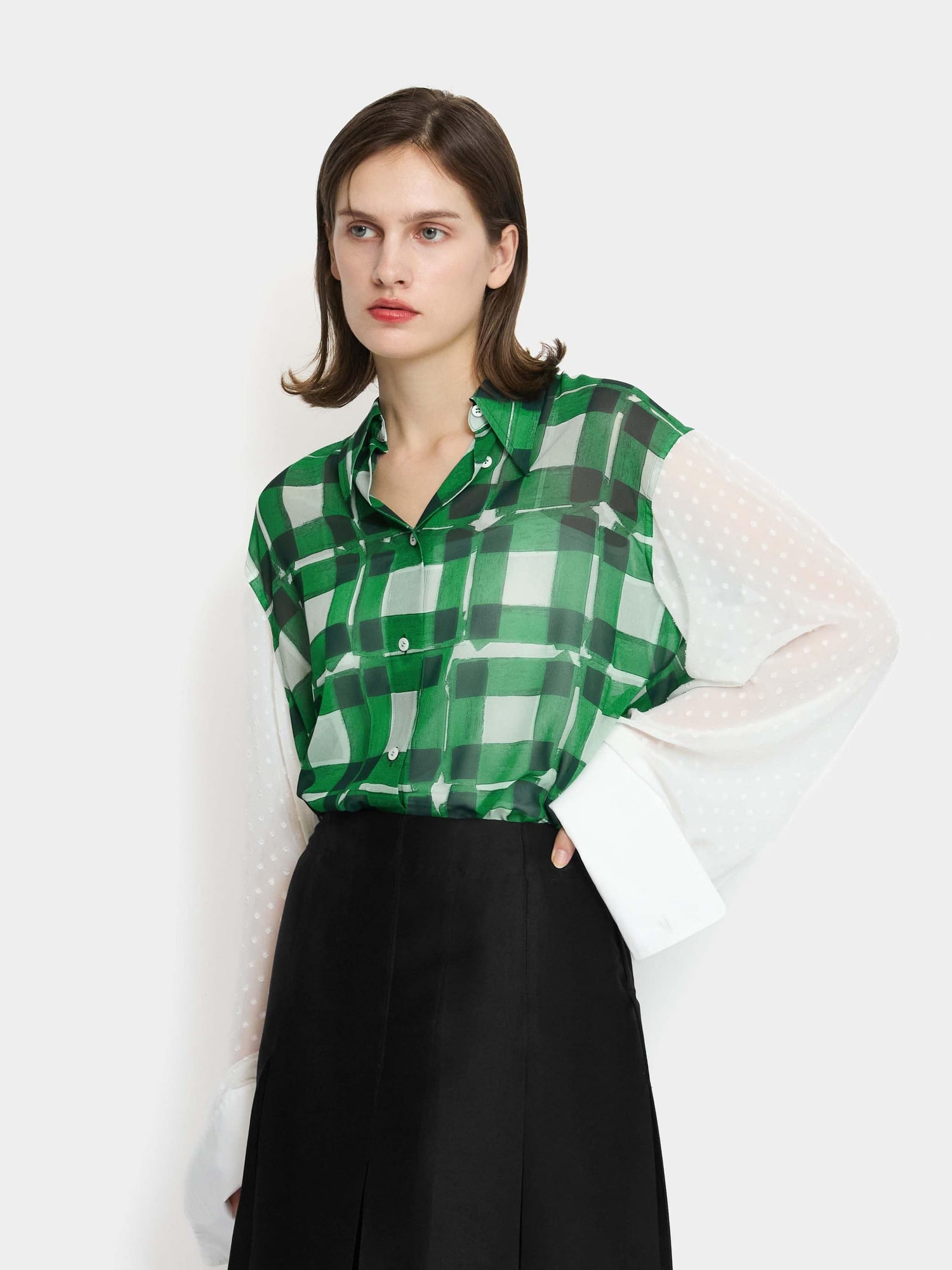 Panel W Cuffs Shirts GREEN