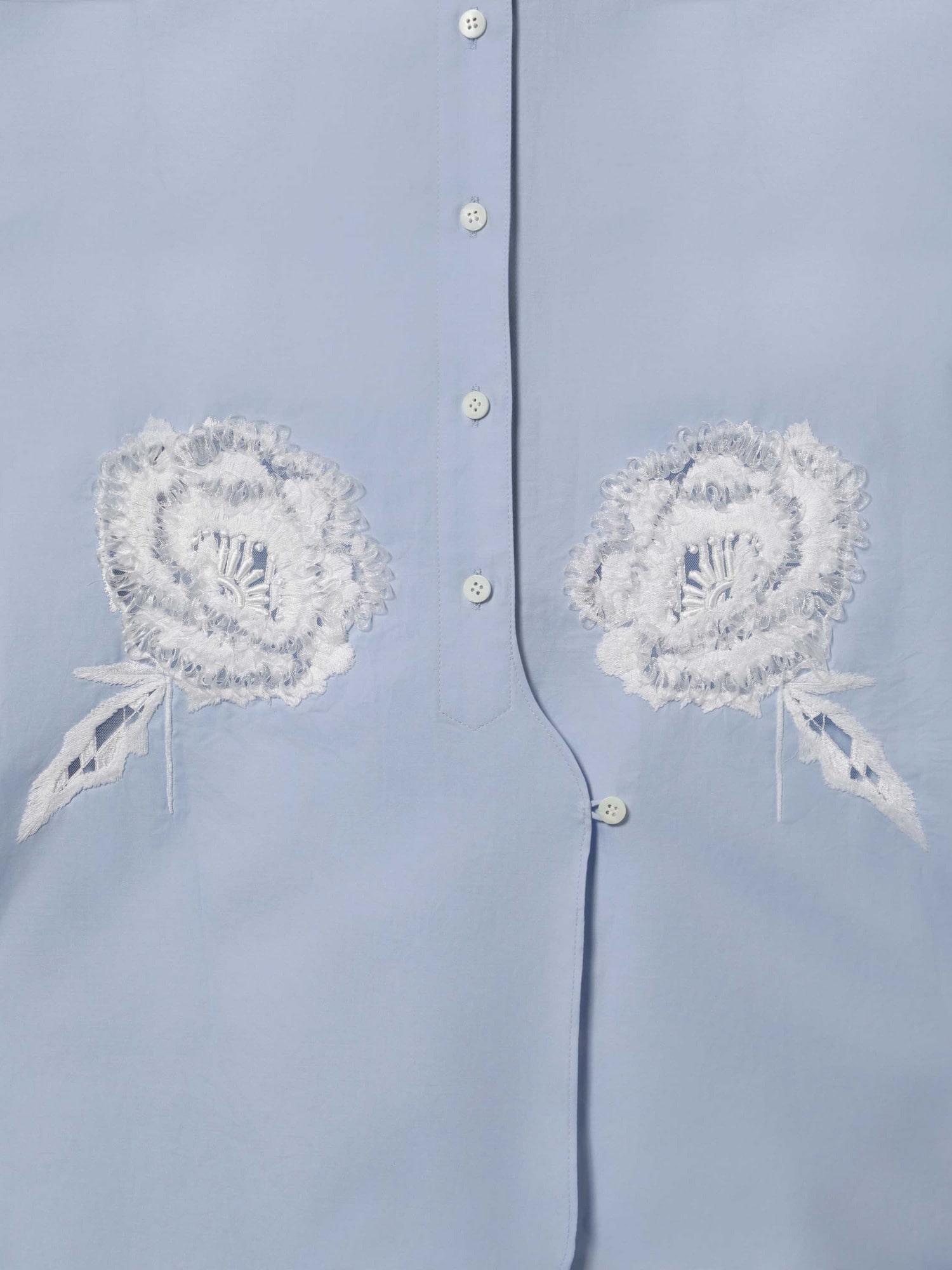 Embroidery W Cuffs Shirts LT.BLUE