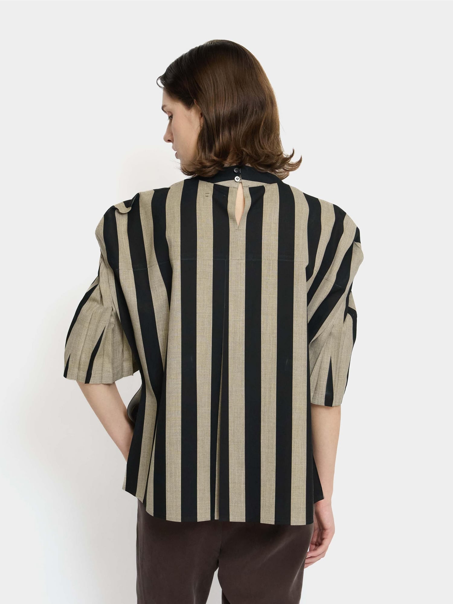 KIMONO Printed Tops BROWN