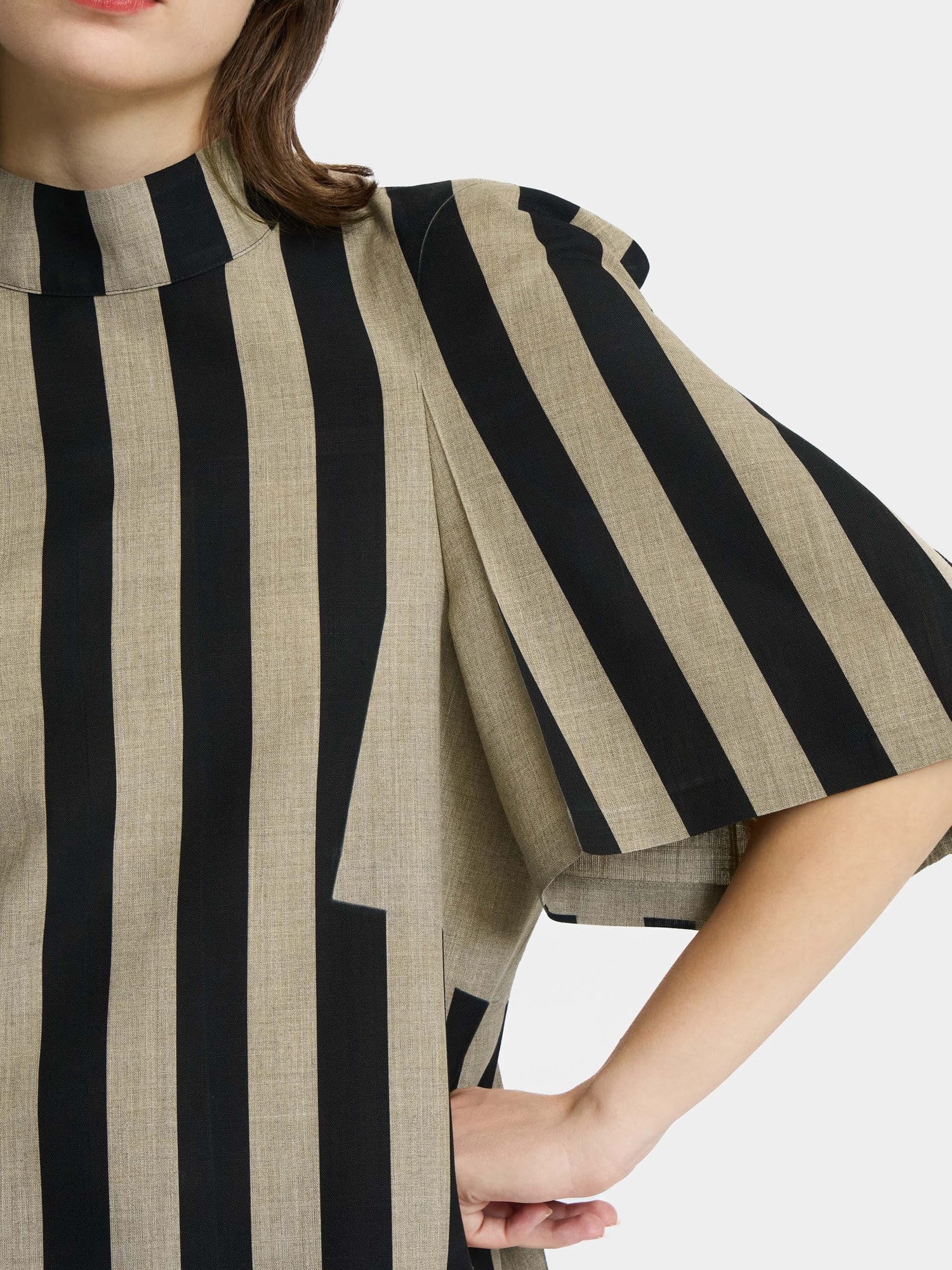 KIMONO Printed Tops BROWN